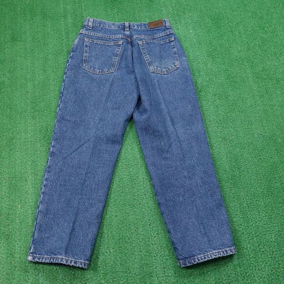 VINTAGE L.L.Bean Jeans Womens 6 Petite Blue Double L Relaxed Fit Flannel Lined - Picture 8 of 12